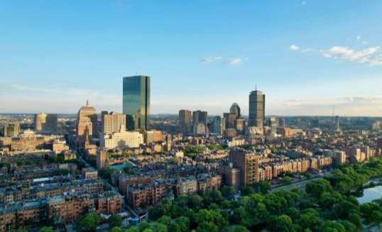 Boston centrum vanaf boven